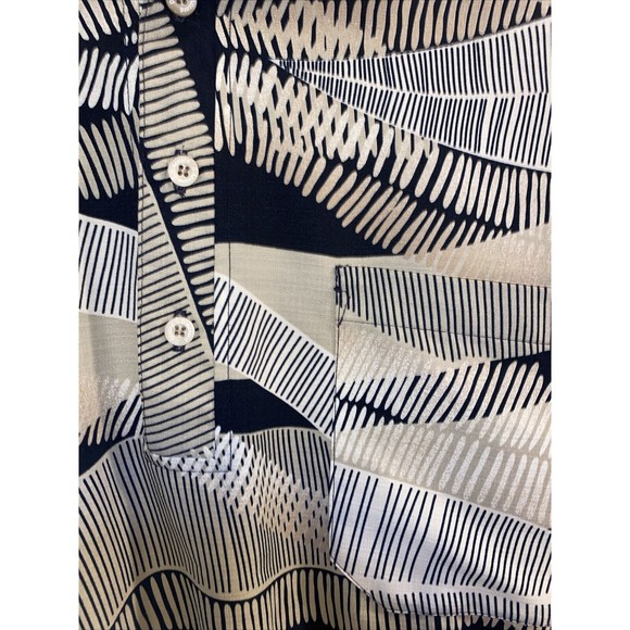 D’Accord Short Sleeve Half Button Polo Shirt. Mens Large Black Tan White - Picture 3 of 9